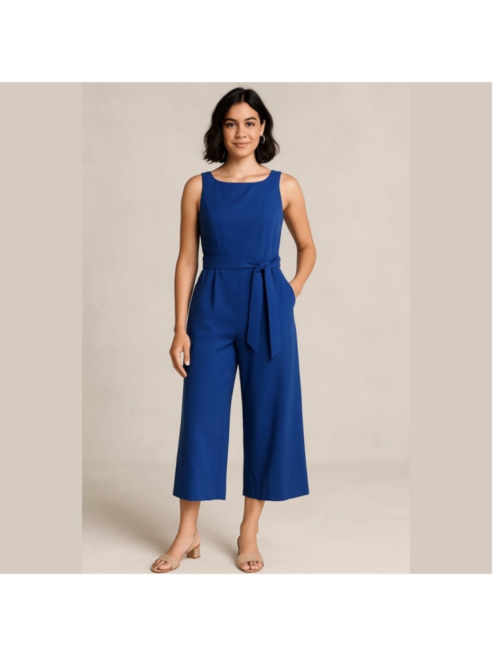 Banana Republic Women's Blue Cropped Jumpsuit size 2